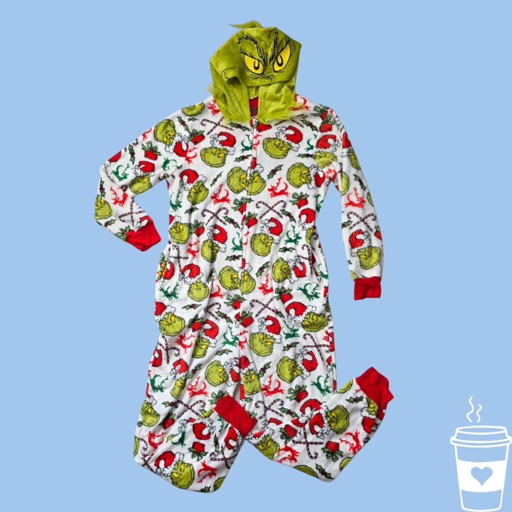 Grinch Pajamas Onesie - Fits Adult Medium